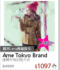 連帽牛角扣短大衣