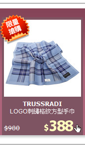 LOGO刺繡格紋方型手巾