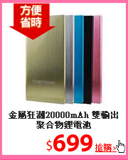 金屬狂潮20000mAh  
雙輸出聚合物鋰電池