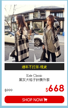 Kate Classic<br>
黑灰大格子針織外套