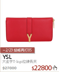 大金字Y-logo拉鍊長夾