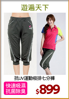 抗UV運動吸排七分褲