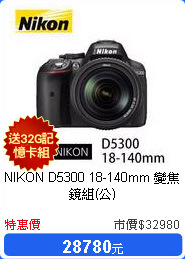 NIKON D5300 18-140mm 變焦鏡組(公)