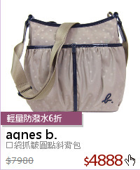 口袋抓皺圓點斜背包