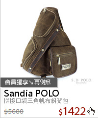 拼接口袋三角帆布斜背包