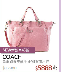 馬車圓牌皮革手提/斜背兩用包