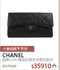 經典LOGO菱格紋荔枝皮銀扣長夾