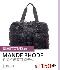 前式拉鍊雙口袋男包