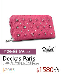 小牛真皮鉚釘拉鍊長夾