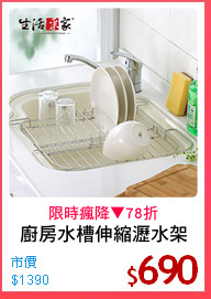 廚房水槽伸縮瀝水架