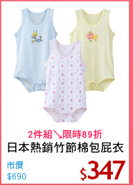 日本熱銷竹節棉包屁衣