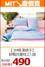 【3M吸濕排汗】<BR>
舒眠抗菌枕2入組
