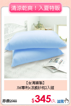 【台灣精製】<BR>
3M專利+涼感紗枕2入組