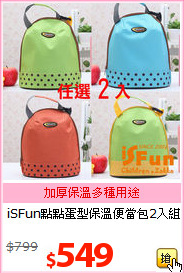 iSFun點點蛋型
保溫便當包2入組