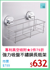 強力吸盤不鏽鋼長瓶架