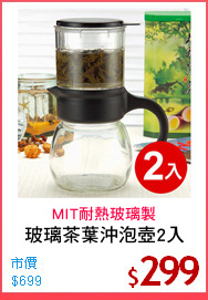 玻璃茶葉沖泡壺2入