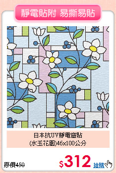 日本抗UV靜電窗貼<br>
 (水玉花園)46x100公分