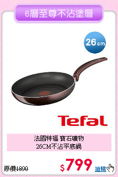 法國特福 寶石礦物<BR>
26CM不沾平底鍋