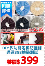 DIY多功能泡棉防撞條
通過SGS檢驗測試