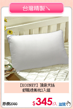 【KOSNEY】頂級天絲<BR>
舒眠透氣枕2入組