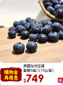 美國加州空運<br>藍莓6盒(170g/盒)