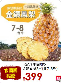 《沁甜果園SF》<br>金鑽鳳梨3支(共7-8斤)