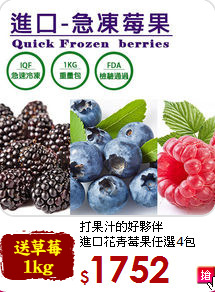 打果汁的好夥伴<br>進口花青莓果任選4包