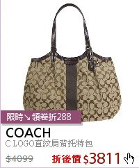 C LOGO直紋肩背托特包