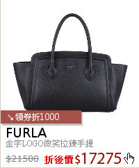 金字LOGO微笑拉鍊手提