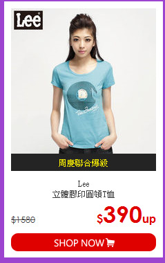Lee<br>
立體膠印圓領T恤