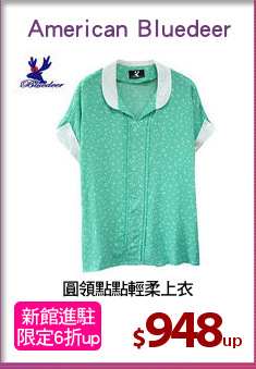 圓領點點輕柔上衣