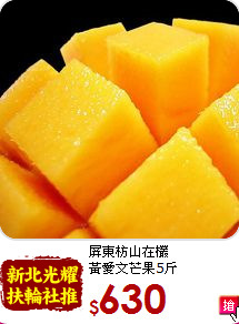 屏東枋山在欉<br>黃愛文芒果5斤