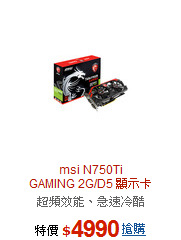 msi N750Ti<BR>GAMING 2G/D5 顯示卡