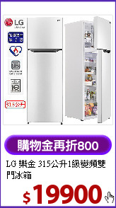 LG 樂金 315公升1級變頻雙門冰箱