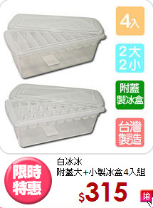白冰冰<BR>
附蓋大+小製冰盒4入組