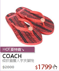 條紋圖騰人字夾腳拖