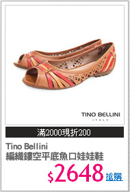 Tino Bellini 
編織鏤空平底魚口娃娃鞋