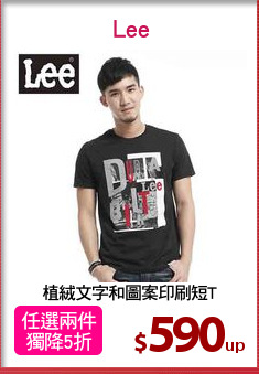 植絨文字和圖案印刷短T