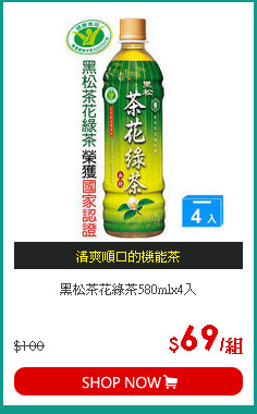 黑松茶花綠茶580mlx4入