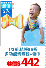 1/3前,結帳85折
多功能蝴蝶枕+領巾
