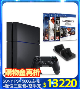 SONY PS4 500G主機
+超值三重包+雙手充