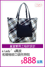 a Lady ’s真皮
名媛格紋口袋托特包