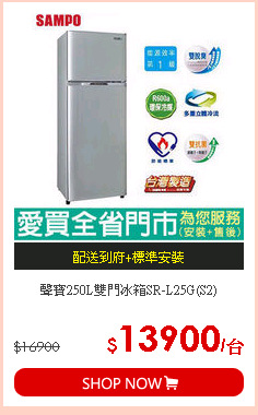 聲寶250L雙門冰箱SR-L25G(S2)