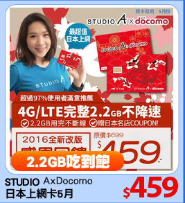 STUDIO AxDocomo
日本上網卡5月