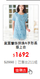 氣質蕾絲拼接A字形長版上衣