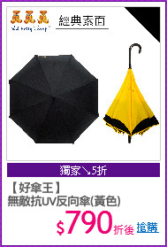 【好傘王】
無敵抗UV反向傘(黃色)