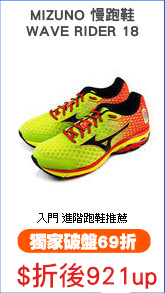 MIZUNO 慢跑鞋
WAVE RIDER 18