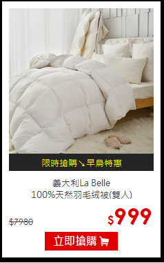義大利La Belle<BR>
100%天然羽毛絨被(雙人)