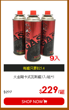 火金剛卡式瓦斯罐3入/組*3