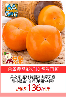 果之家 產地特選高山摩天嶺
甜柿禮盒5台斤(單顆5-6兩)